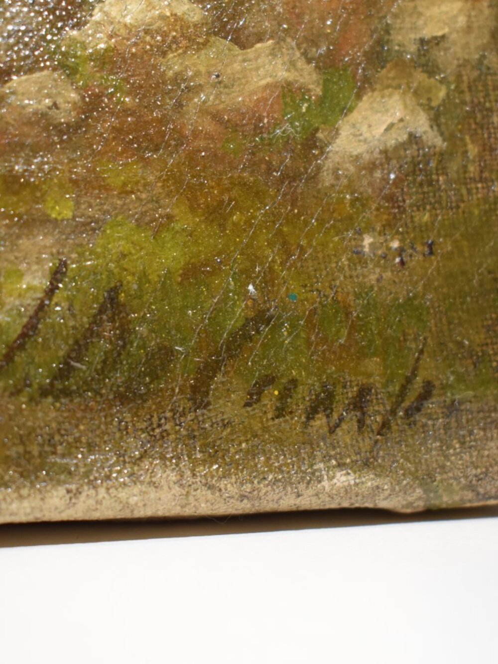 Antique 19th Century Hudson River Landscape Scenic Oil Painting SIGNED-24" x 12" - Picture 8 of 12
